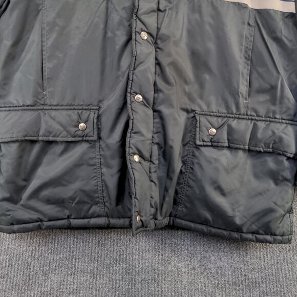 FedEx Stan Herman Men's Winter Coat Black XXL Actual 55x31.5 Vintage Striped - Picture 11 of 16